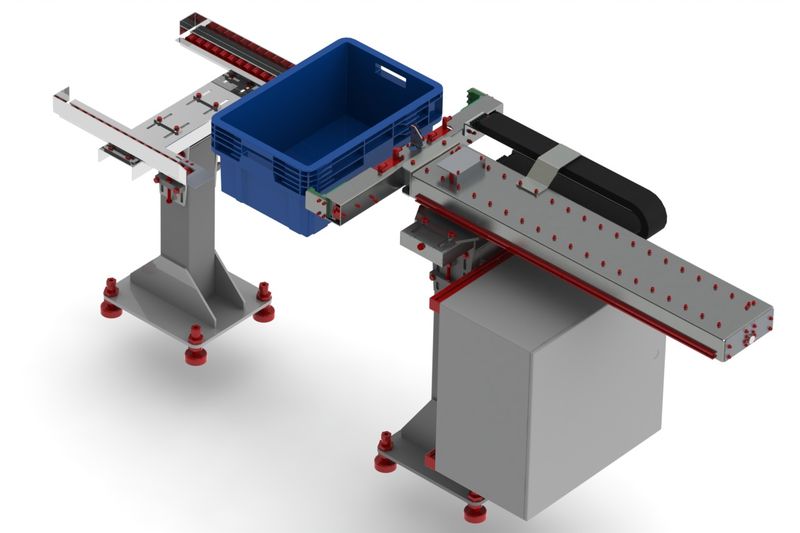 Logistik, Prototypenbau, Behälterpositionierung, Witron, Fördertechnik